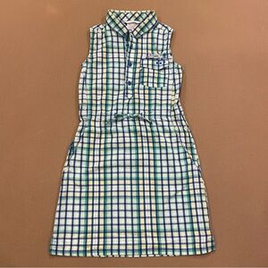 Columbia Girl’s Cotton Super Bonehead Sleeveless Dress Plaid Size Medium 10/12